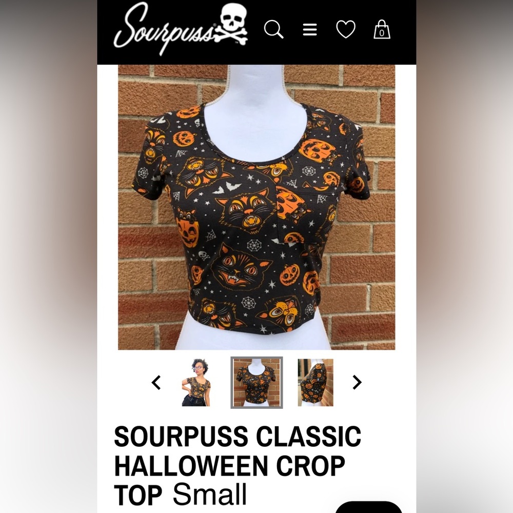 Sourpuss halloween crop top